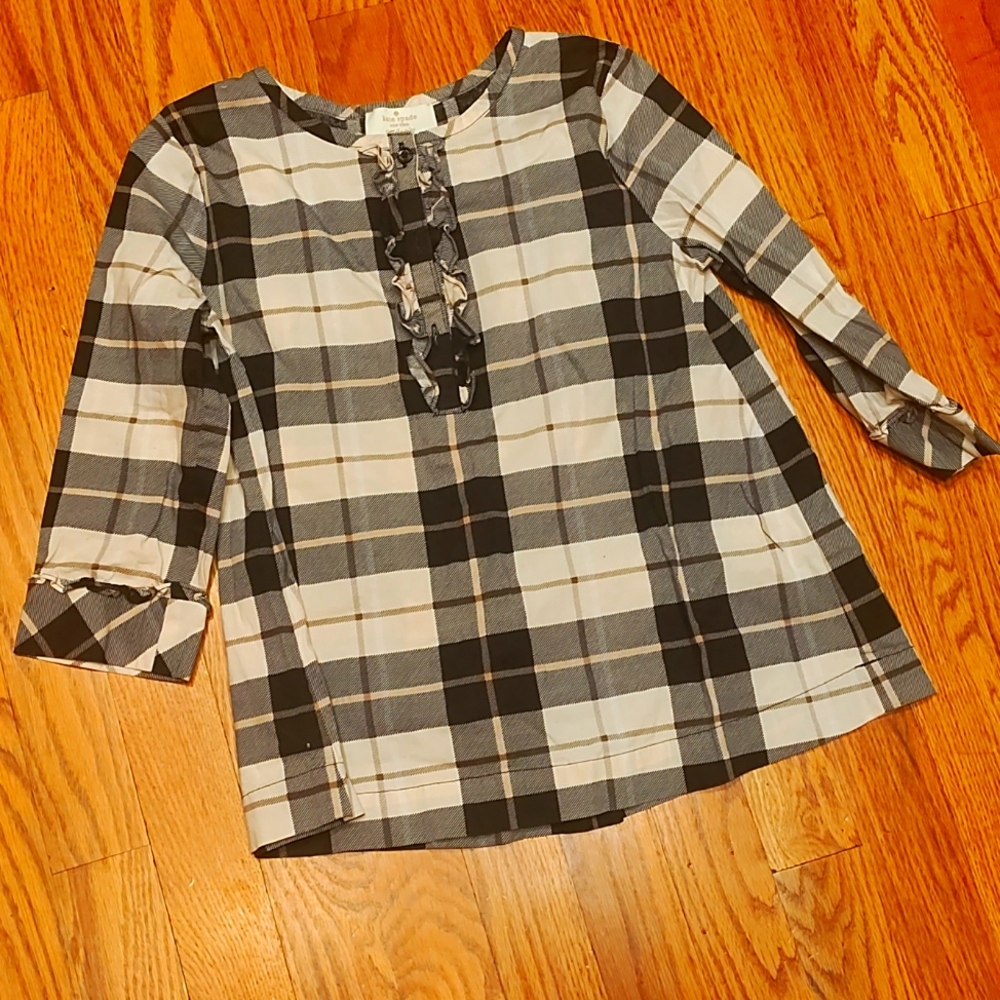 Kate Spade Girls Long Sleeve Plaid Top